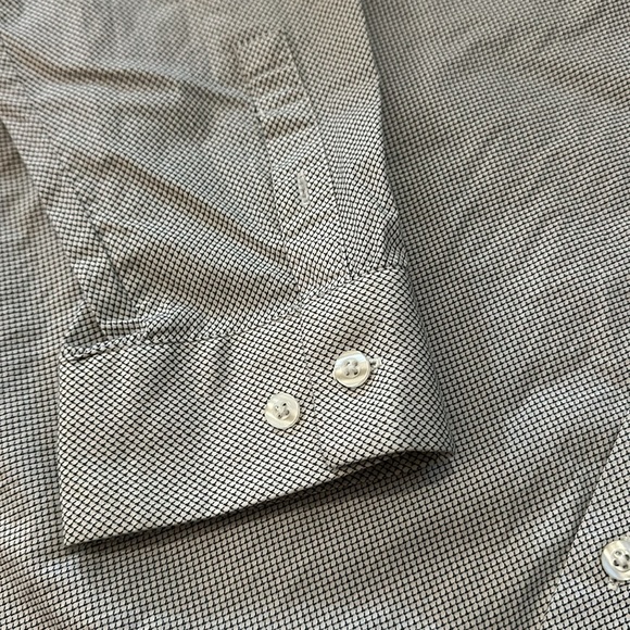 01. Algo Mens Button Down Cotton Long Sleeve Gray/Black Geometric Design Size XL - Picture 2 of 10